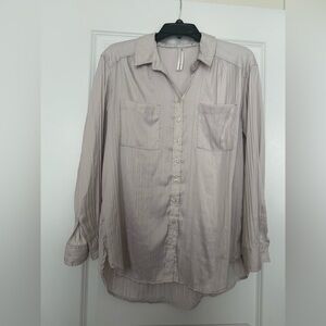 Anthropologie Cream Button-Up Blouse